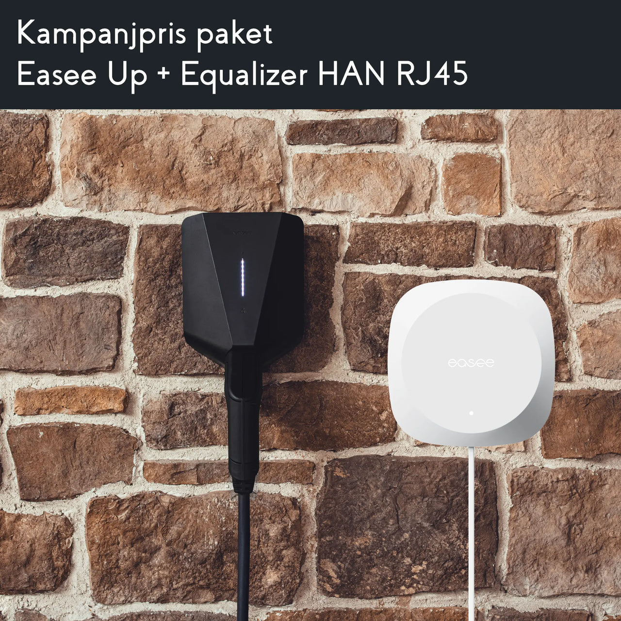 Kampanjpris Paket - Easee Charge Up Svart + Equalizer HAN RJ45 / P! RJ12