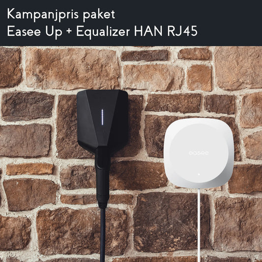 Kampanjpris Paket - Easee Charge Up Svart + Equalizer HAN RJ45 / P! RJ12